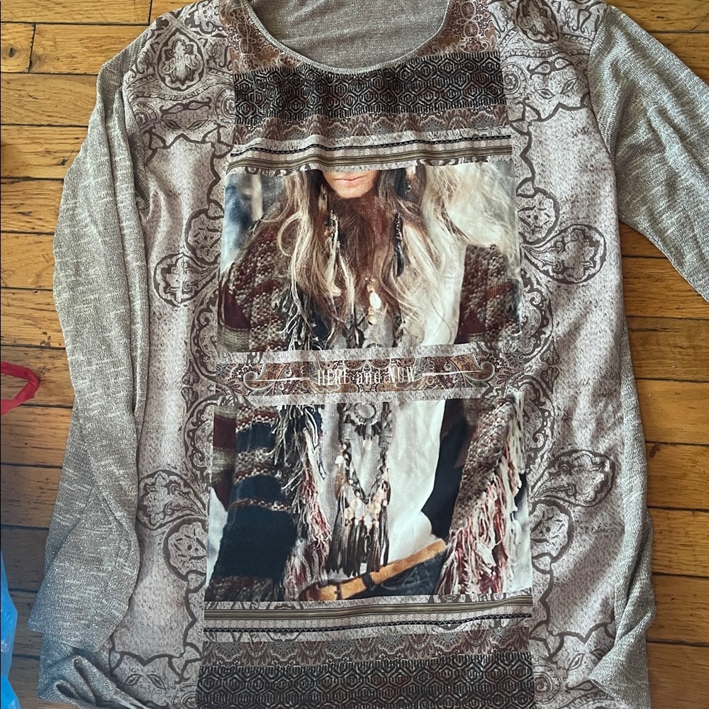 Promod Bohemian Print Camisole - Brown and Cream